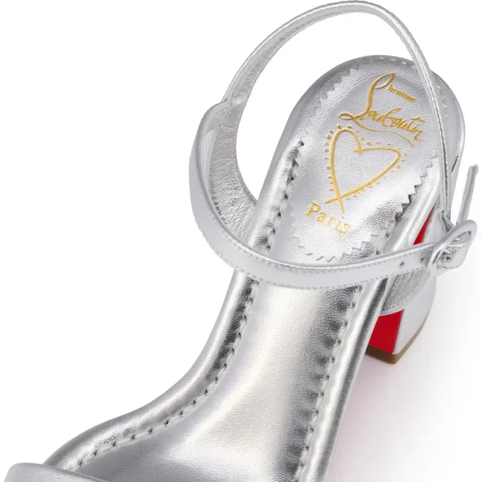 Miss Jane Sandale – 85-mm-Sandalen – Laminiertes Kalbsleder – Silber – Damen Miss Jane Sandale – 85-mm-Sandalen – Laminiertes Kalbsleder – Silber – Damen