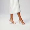 Miss Jane Sandale – 85 mm Sandalen – Perlglanz-Nappaleder – Bianco – Damen
