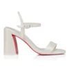 Miss Jane Sandale – 85 mm Sandalen – Perlglanz-Nappaleder – Bianco – Damen