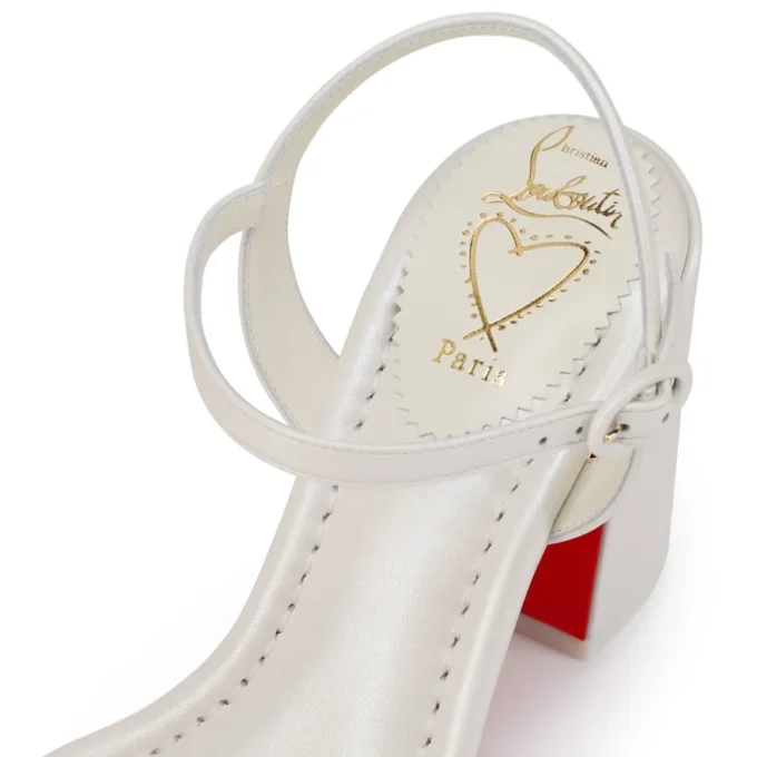 Miss Jane Sandale – 85 mm Sandalen – Perlglanz-Nappaleder – Bianco – Damen
