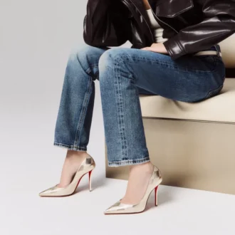 Miss Z – 100-mm-Pumps – Laminiertes Lamm-Nappaleder in Rautenmuster – Platino Chiaro – Damen