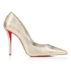 Miss Z – 100-mm-Pumps – Laminiertes Lamm-Nappaleder in Rautenmuster – Platino Chiaro – Damen