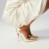 Miss Z – 100-mm-Pumps – Laminiertes Nappaleder – Platine – Damen