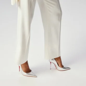 Miss Z – 100-mm-Pumps – Laminiertes Nappaleder – Silber – Damen
