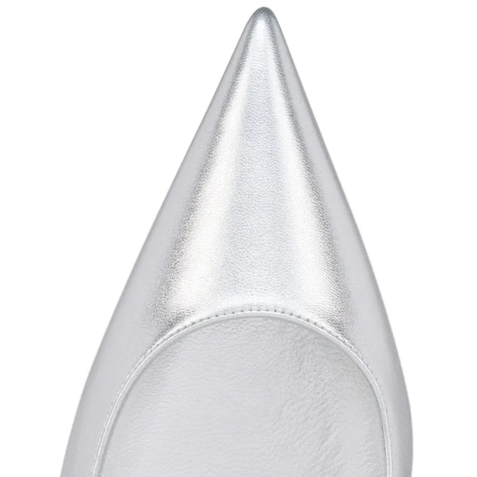 Miss Z – 100-mm-Pumps – Laminiertes Nappaleder – Silber – Damen Miss Z – 100-mm-Pumps – Laminiertes Nappaleder – Silber – Damen