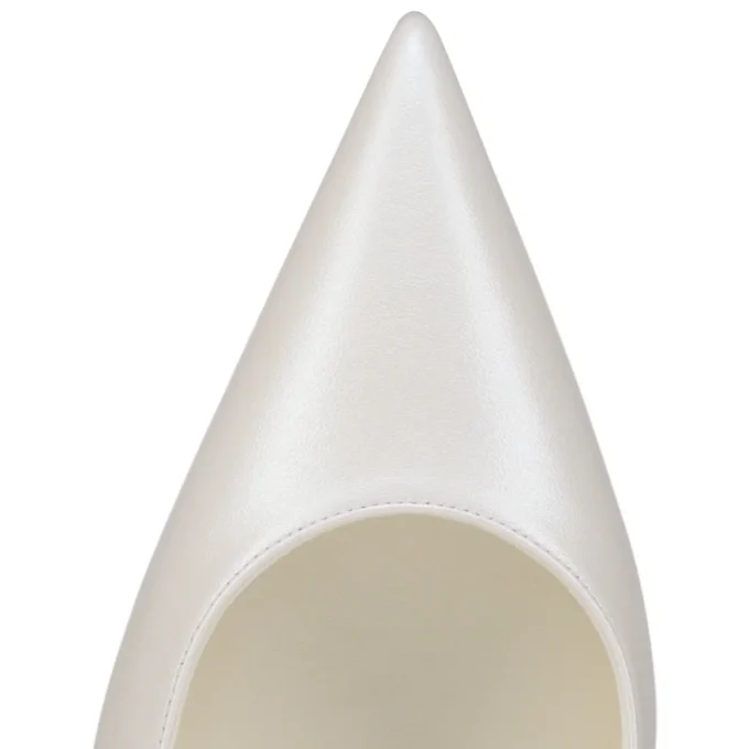 Miss Z – 100-mm-Pumps – Perlglänzendes Nappaleder – Bianco – Damen