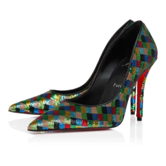 Miss Z Arlequin – 100-mm-Pumps – Mit Mikro-Pailletten bestickter Crêpe-Satin – Mehrfarbig – Damen
