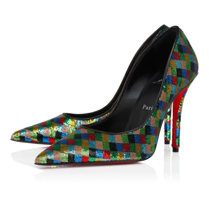 Miss Z Arlequin – 100-mm-Pumps – Mit Mikro-Pailletten bestickter Crêpe-Satin – Mehrfarbig – Damen