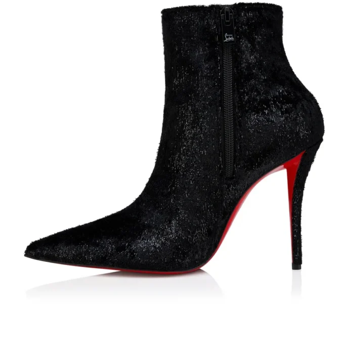 Miss Z Booty – 100 mm niedrige Stiefel – Samt – Schwarz – Damen Miss Z Booty – 100 mm niedrige Stiefel – Samt – Schwarz – Damen