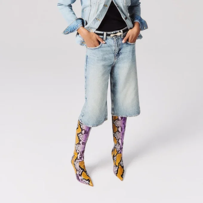 Miss Z Botta – 100-mm-Stiefel – Pythonleder mit Farbverlauf – Rhapsody Yellow – Damen Miss Z Botta – 100-mm-Stiefel – Pythonleder mit Farbverlauf – Rhapsody Yellow – Damen