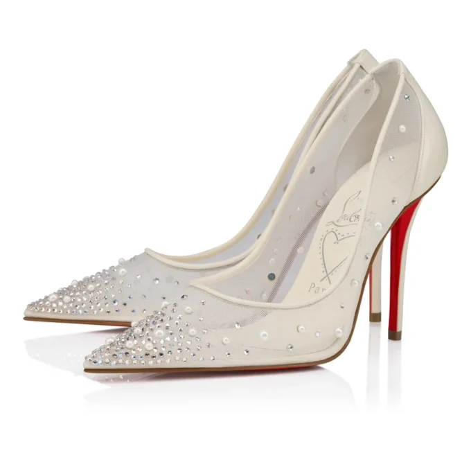 Miss Z Degrastrass Perla – 100-mm-Pumps – Mesh, Nappaleder, Strass und Perlen – Bianco – Damen Miss Z Degrastrass Perla – 100-mm-Pumps – Mesh, Nappaleder, Strass und Perlen – Bianco – Damen