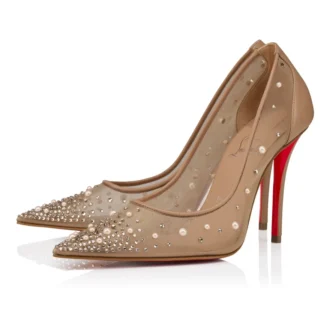 Miss Z Degrastrass Perla – 100-mm-Pumps – Mesh, Nappaleder, Strass und Perlen – Blush – Damen