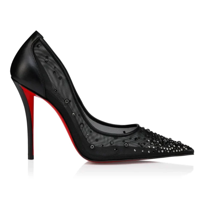 Miss Z Degrastrass Perla – 100-mm-Pumps – Mesh, Nappaleder, Strass und Perlen – Schwarz – Damen Miss Z Degrastrass Perla – 100-mm-Pumps – Mesh, Nappaleder, Strass und Perlen – Schwarz – Damen