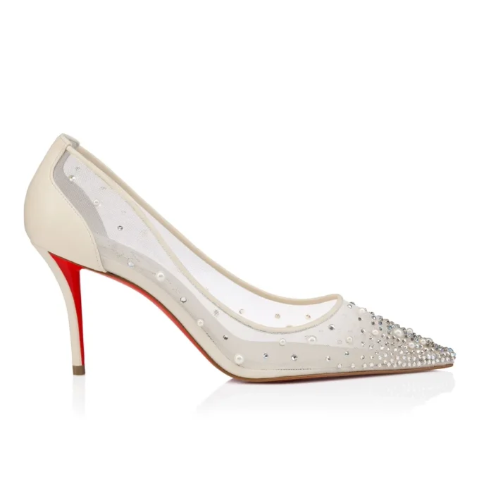 Miss Z Degrastrass Perla – 80-mm-Pumps – Mesh, Nappaleder, Strass und Perlen – Bianco – Damen Miss Z Degrastrass Perla – 80-mm-Pumps – Mesh, Nappaleder, Strass und Perlen – Bianco – Damen