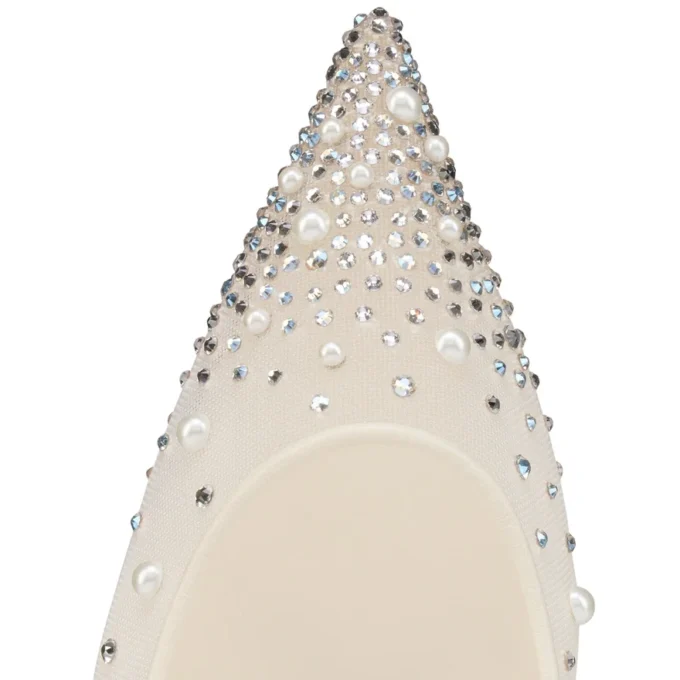 Miss Z Degrastrass Perla – 80-mm-Pumps – Mesh, Nappaleder, Strass und Perlen – Bianco – Damen Miss Z Degrastrass Perla – 80-mm-Pumps – Mesh, Nappaleder, Strass und Perlen – Bianco – Damen