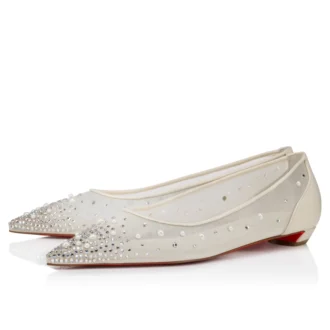 Miss Z Degrastrassina Perla – Ballerinas – Mesh, Nappaleder, Strass und Perlen – Schwarz – Damen