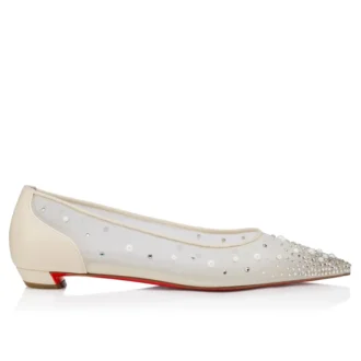Miss Z Degrastrassina Perla – Ballerinas – Mesh, Nappaleder, Strass und Perlen – Schwarz – Damen