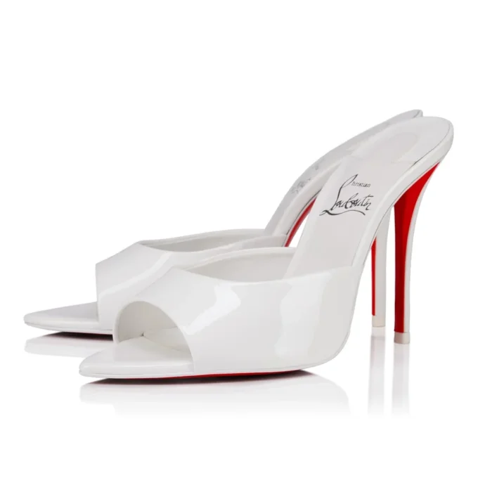 Miss Z Mule – 100 mm Mules – Lackkalbsleder – Bianco – Damen Miss Z Mule – 100 mm Mules – Lackkalbsleder – Bianco – Damen