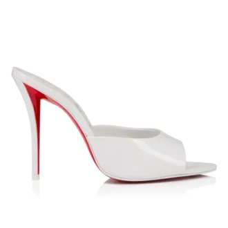 Miss Z Mule – 100 mm Mules – Lackkalbsleder – Bianco – Damen