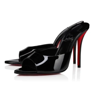Miss Z Mule – 100 mm Mules – Lackkalbsleder – Schwarz – Damen