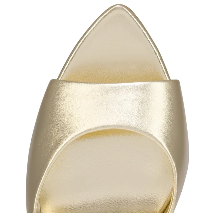 Miss Z Mule – 100 mm Mules – Laminiertes Lamm-Nappaleder – Platine – Damen