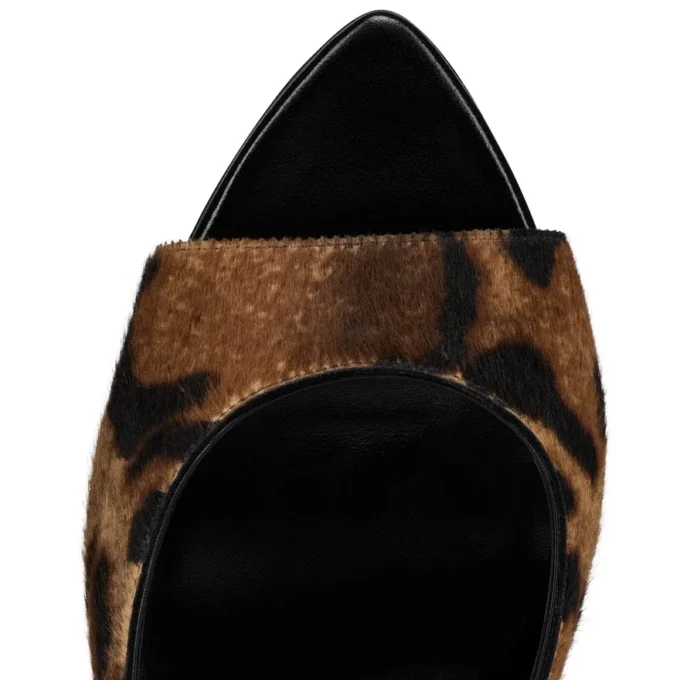 Miss Z Mule – 100 mm Pantoletten – „Bengali“-bedrucktes, haariges Kalbsleder, Ziegenleder und glänzendes Leder – Braun – Damen Miss Z Mule – 100 mm Pantoletten – „Bengali“-bedrucktes, haariges Kalbsleder, Ziegenleder und glänzendes Leder – Braun – Damen