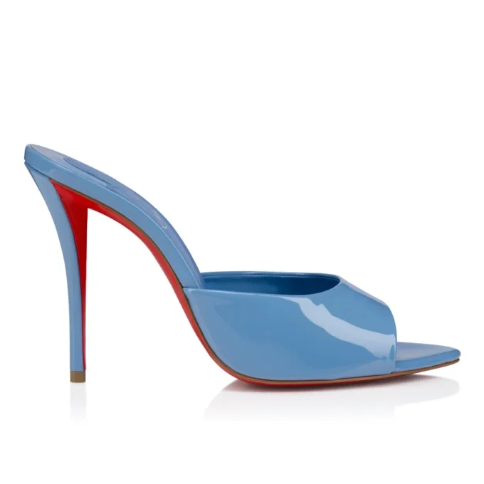 Miss Z Mule – 100 mm Pantoletten – Lackkalbsleder – Ceruleo – Damen