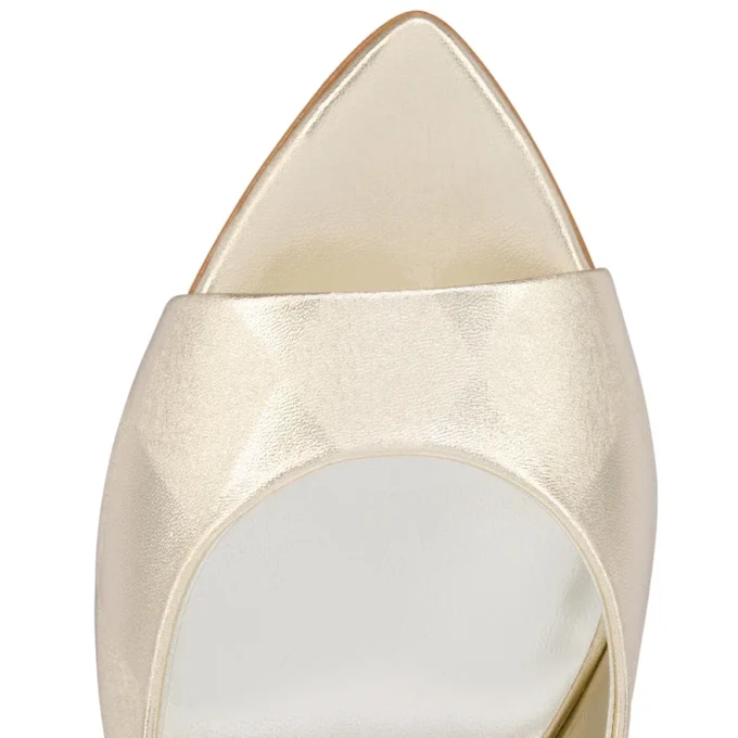 Miss Z Mule – 80-mm-Pantoletten – Diamantförmig laminiertes Lamm-Nappaleder – Platino Chiaro – Damen Miss Z Mule – 80-mm-Pantoletten – Diamantförmig laminiertes Lamm-Nappaleder – Platino Chiaro – Damen