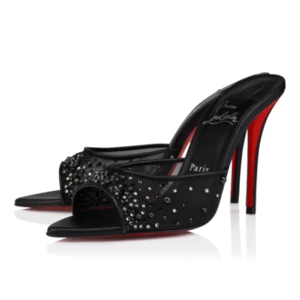 Miss Z Mule Degrasstrass Perla – 100 mm Pantoletten – Mesh, Nappaleder und Perlen – Schwarz – Damen Miss Z Mule Degrasstrass Perla – 100 mm Pantoletten – Mesh, Nappaleder und Perlen – Schwarz – Damen