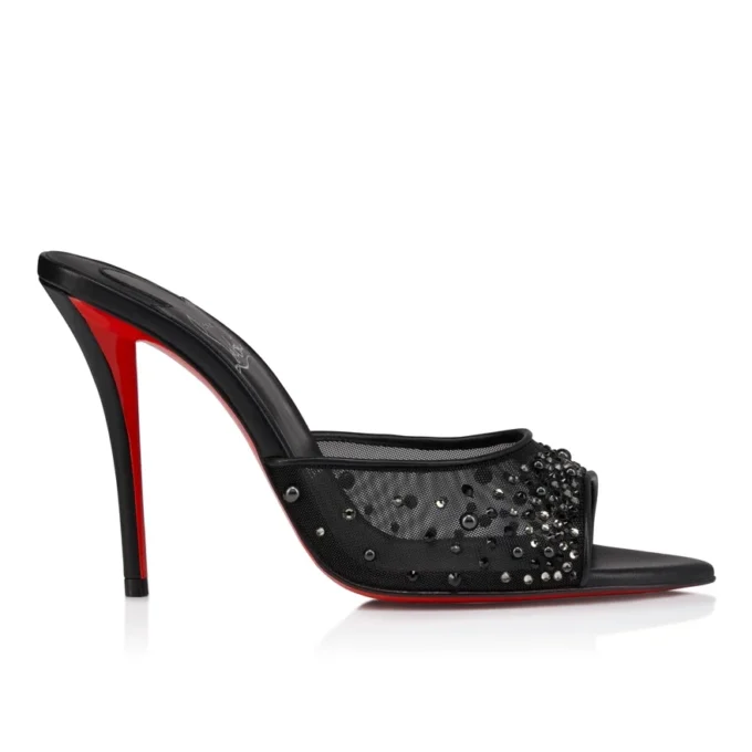 Miss Z Mule Degrasstrass Perla – 100 mm Pantoletten – Mesh, Nappaleder und Perlen – Schwarz – Damen Miss Z Mule Degrasstrass Perla – 100 mm Pantoletten – Mesh, Nappaleder und Perlen – Schwarz – Damen