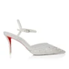 Miss Z Riviera Strass – 80 mm Riemchenpumps – Mesh, Nappaleder und Perlen – Bianco – Damen
