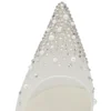 Miss Z Riviera Strass – 80 mm Riemchenpumps – Mesh, Nappaleder und Perlen – Bianco – Damen