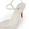 Miss Z Riviera Strass – 80 mm Riemchenpumps – Mesh, Nappaleder und Perlen – Bianco – Damen