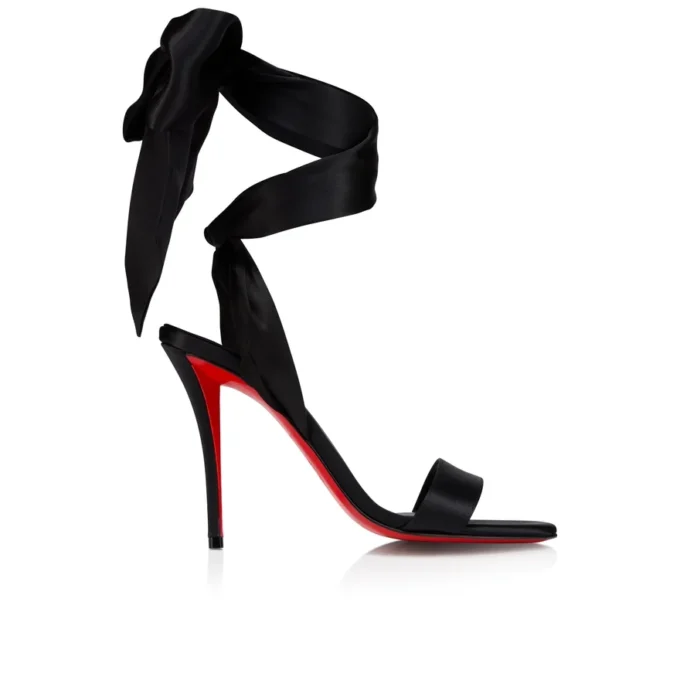 Miss Z Sandal Du Desert – 100-mm-Riemchensandalen – Krepp-Satin – Schwarz – Damen