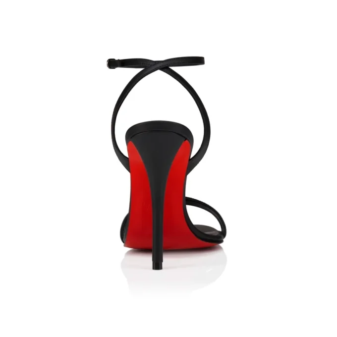 Miss Z Sandale – 100 mm Riemchensandalen – Lamm-Nappaleder – Schwarz – Damen