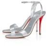 Miss Z Sandale – 100 mm Riemchensandalen – Lamm-Nappaleder – Silber – Damen