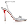 Miss Z Sandale – 100 mm Riemchensandalen – Lamm-Nappaleder – Silber – Damen