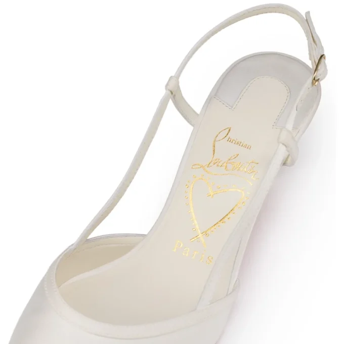 Miss Z Sling – 60-mm-Slingback-Pumps – Krepp-Satin – Elfenbein – Damen