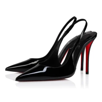 Miss Z Slingback – 100-mm-Slingback-Pumps – Lackkalbsleder – Schwarz – Damen
