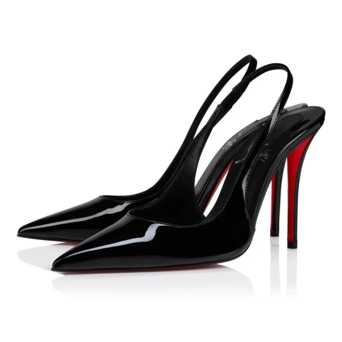 Miss Z Slingback – 100-mm-Slingback-Pumps – Lackkalbsleder – Schwarz – Damen