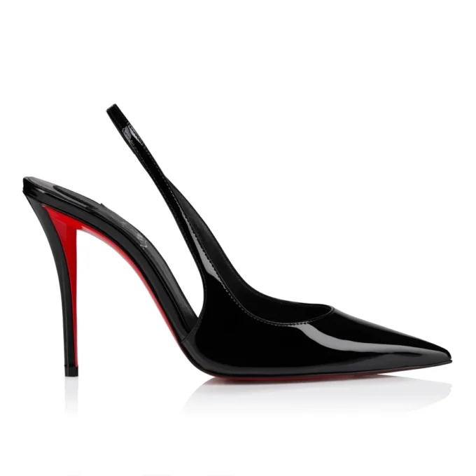 Miss Z Slingback – 100-mm-Slingback-Pumps – Lackkalbsleder – Schwarz – Damen