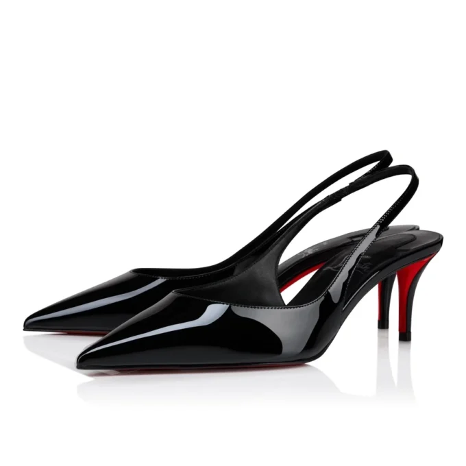 Miss Z Slingback – 60-mm-Slingback-Pumps – Lackkalbsleder – Schwarz – Damen
