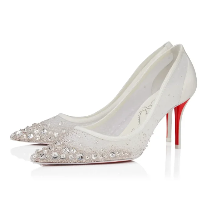Miss Z Sparkling – 80-mm-Pumps – Mesh und Strass – Version Elfenbein – Damen
