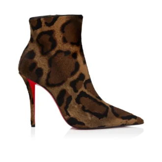 Miss Z Stiefel – 100 mm Stiefel – „Bengali“-bedrucktes, haariges Kalbsleder und Ziegenleder – Braun – Damen
