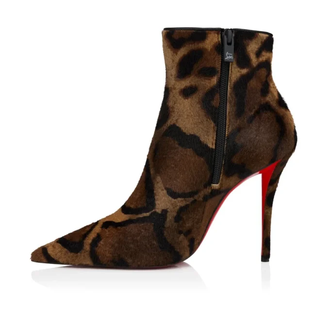 Miss Z Stiefel – 100 mm Stiefel – „Bengali“-bedrucktes, haariges Kalbsleder und Ziegenleder – Braun – Damen Miss Z Stiefel – 100 mm Stiefel – „Bengali“-bedrucktes, haariges Kalbsleder und Ziegenleder – Braun – Damen