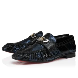 Mocallista – Loafer – Patchwork aus Wasserschlangenleder – Schwarz – Damen
