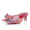 Mulazee – 60-mm-Pantoletten – Chinesischer Stoff mit Pfingstrosenprint – Mehrfarbig – Damen