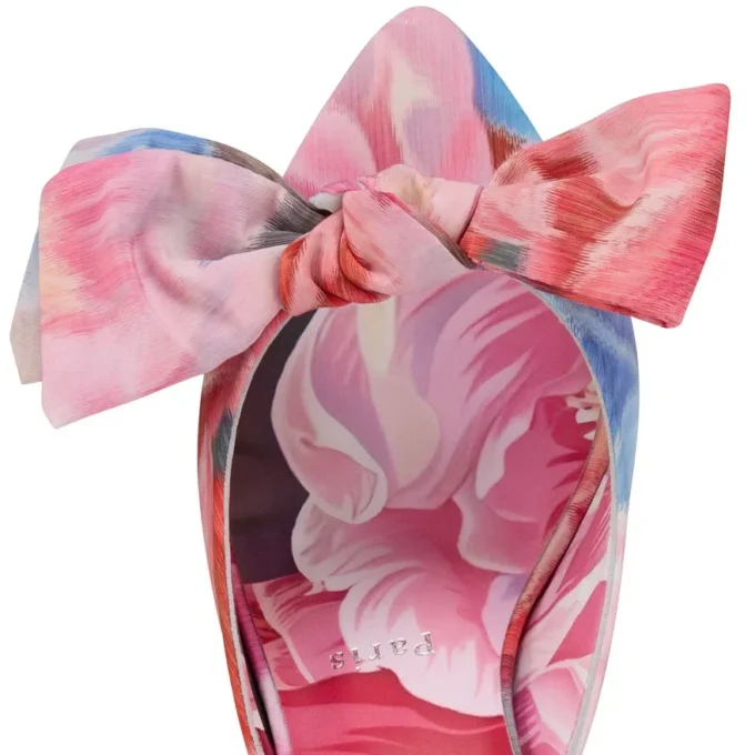 Mulazee – 60-mm-Pantoletten – Chinesischer Stoff mit Pfingstrosenprint – Mehrfarbig – Damen