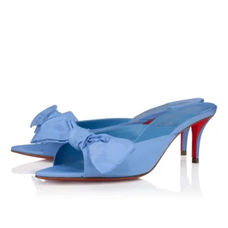 Mulazee – 60-mm-Pantoletten – Seidentaft – Ceruleo – Damen