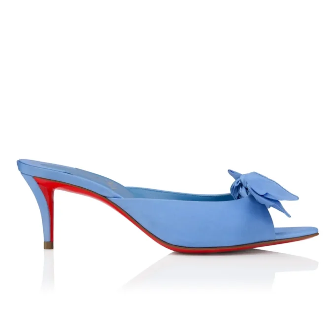 Mulazee – 60-mm-Pantoletten – Seidentaft – Ceruleo – Damen